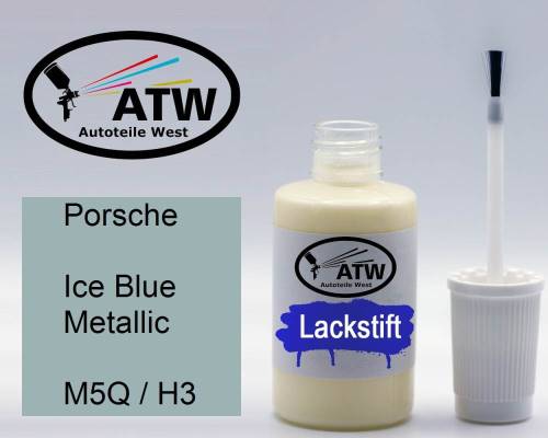 Porsche, Ice Blue Metallic, M5Q / H3: 20ml Lackstift, von ATW Autoteile West.